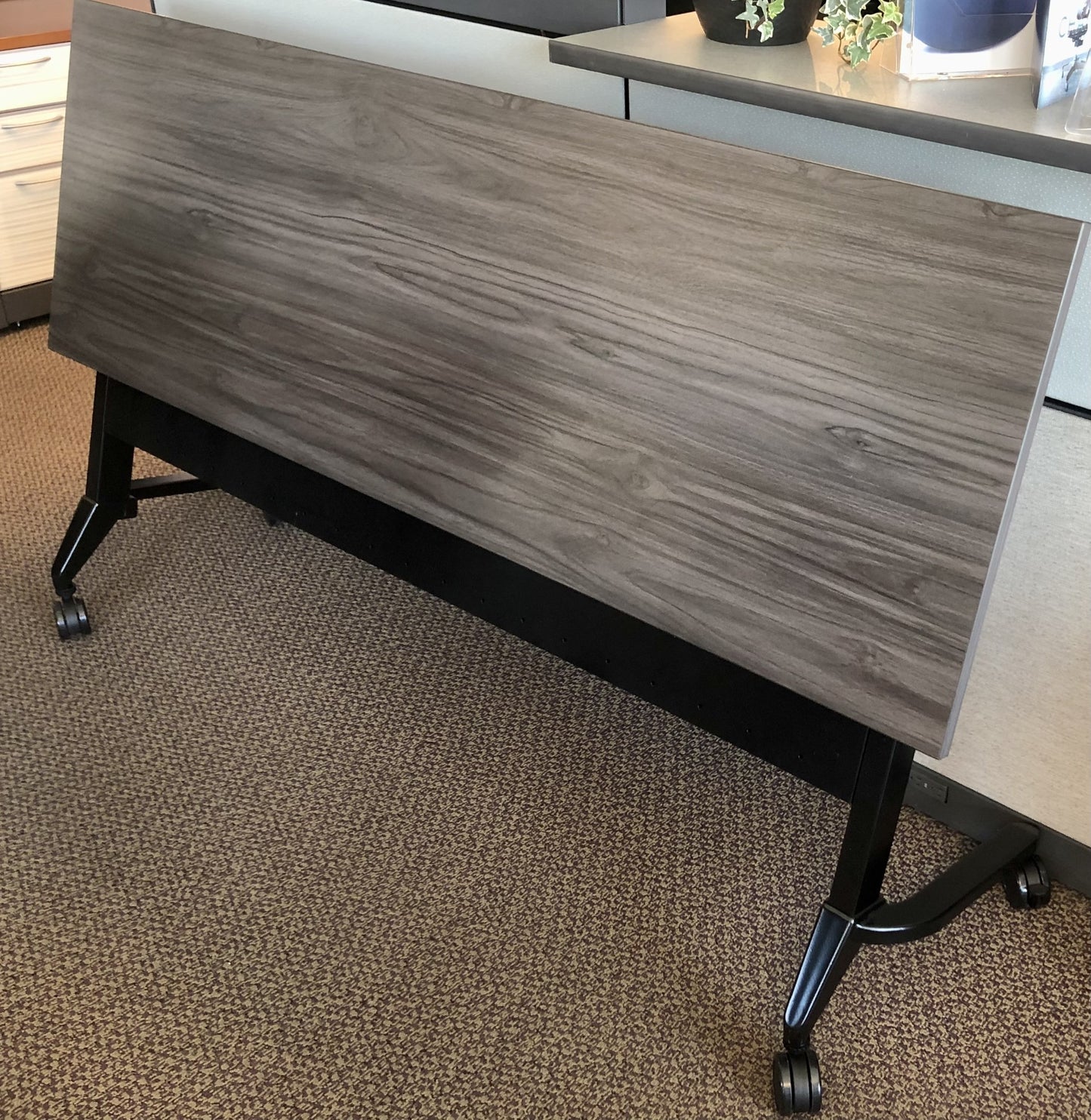 Used 72"Wx24"D Training Table with Modesty Panel with Coastal Gray Laminate Top