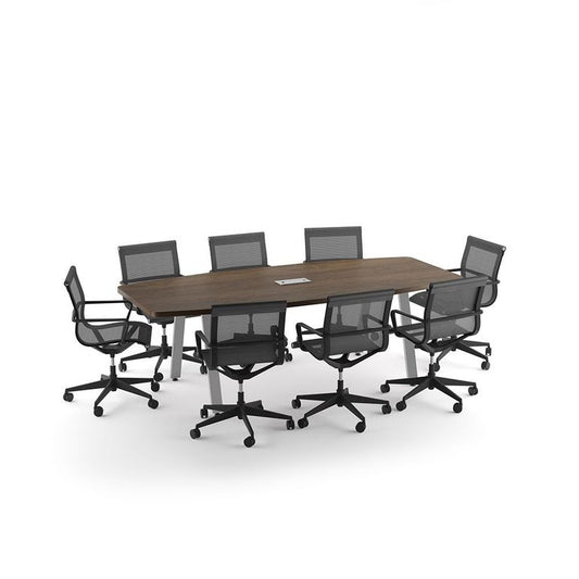 Boat Shaped Conference Table with Metal VA Legs