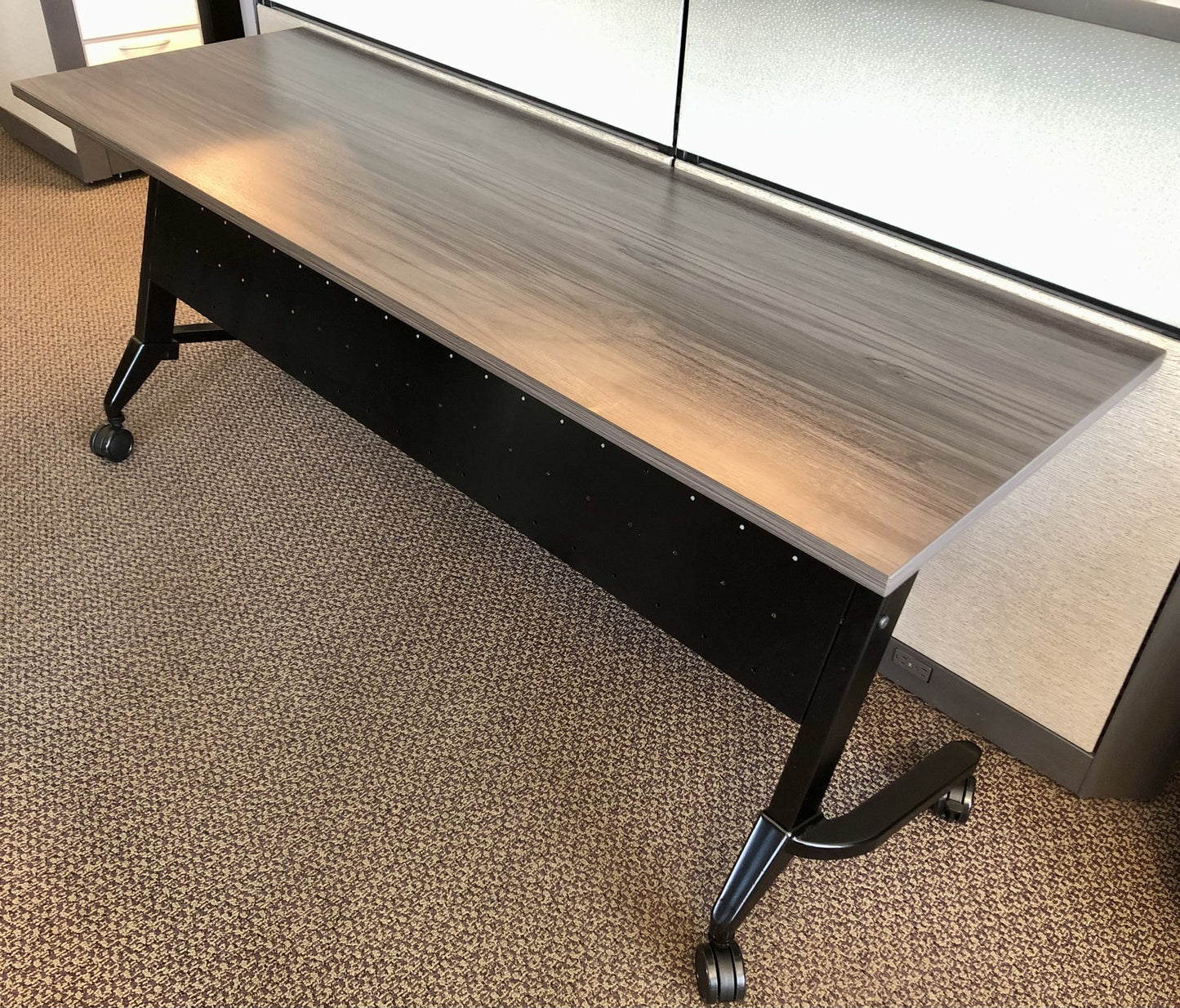 Used 72"Wx24"D Training Table with Modesty Panel with Coastal Gray Laminate Top